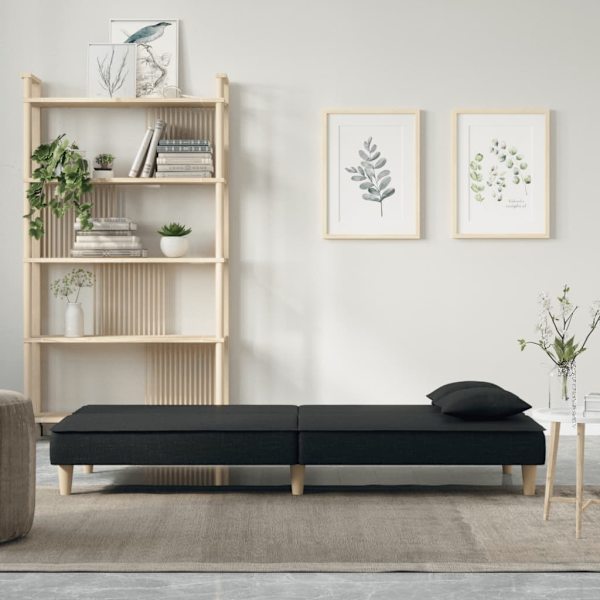 vidaXL Bäddsoffa svart tyg Svart