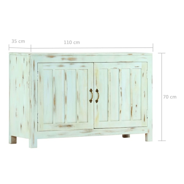 vidaXL Skänk ljusblå 110x35x70 cm massivt mangoträ Blå