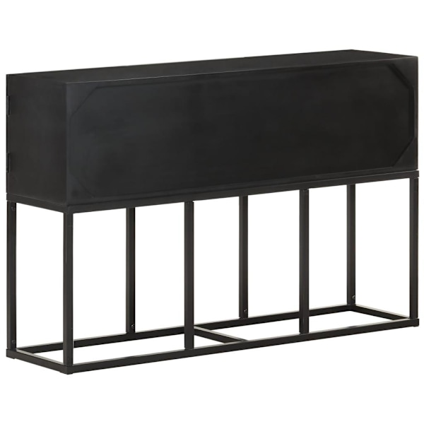 vidaXL Skänk 115x30x76 cm massivt mangoträ Svart