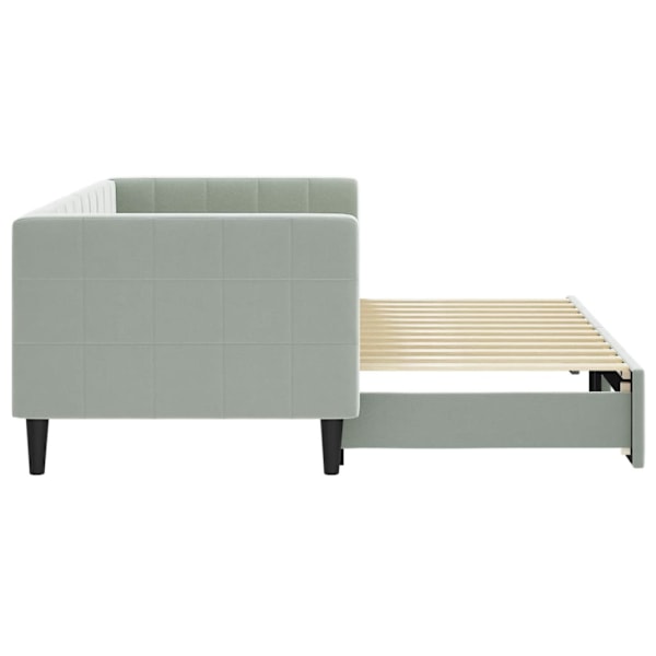 vidaXL Dagbädd utdragbar ljusgrå 80x200 cm sammet Grå