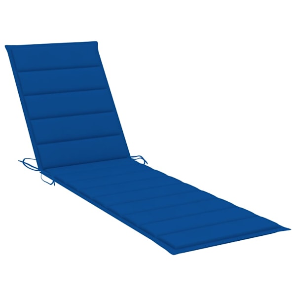 vidaXL Solsäng med kungsblå dyna massiv teak Blå