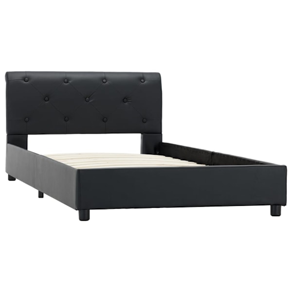 vidaXL Sängram svart konstläder 90x200 cm Svart