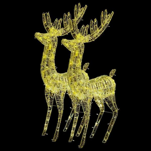 vidaXL Julren 2 st akryl 250 LED 180 cm varmvit Varmvit