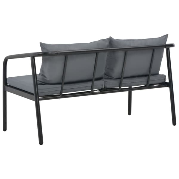 vidaXL Trädgårdssoffa 2-sits med dynor aluminium grå grå