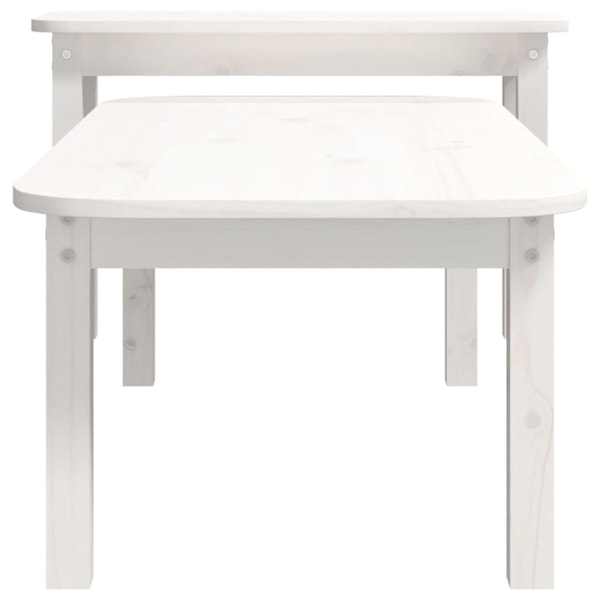 vidaXL Satsbord 2 st vit massiv furu Vit