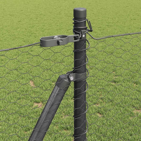 vidaXL Utomhus hexagonal stängsel med betongfundament 100 x 1 m Grå Grå