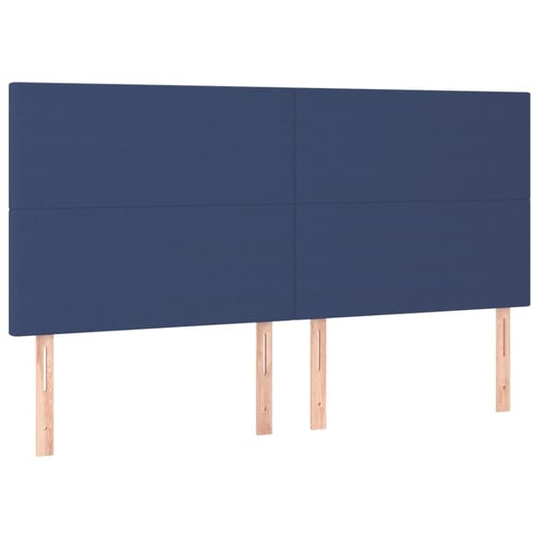 vidaXL Ramsäng med madrass & LED blå 160x200 cm tyg Blå