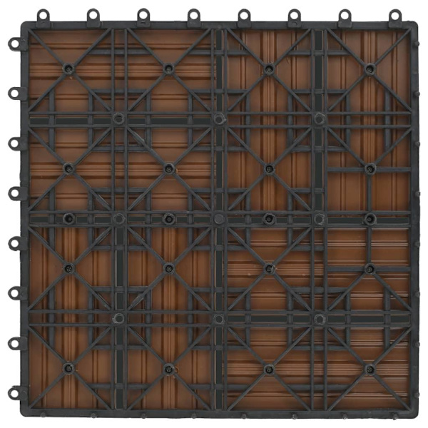vidaXL Trall 22 st 30x30 cm 2 kvm WPC teakfärg Brun