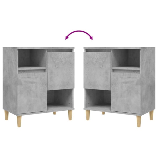 vidaXL Skänk 3 st betonggrå 60x35x70 cm konstruerat trä Grå