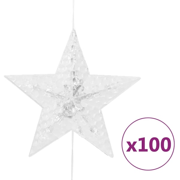 vidaXL Ljusgardin med stjärnor 500 LED flerfärgad 8 funktioner multifärg