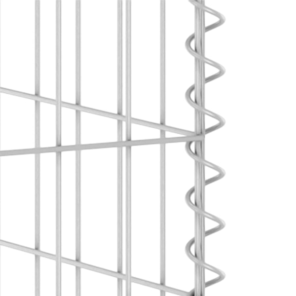 vidaXL Gabionmur för soptunnor galvaniserat stål 325x100x110 cm Silver