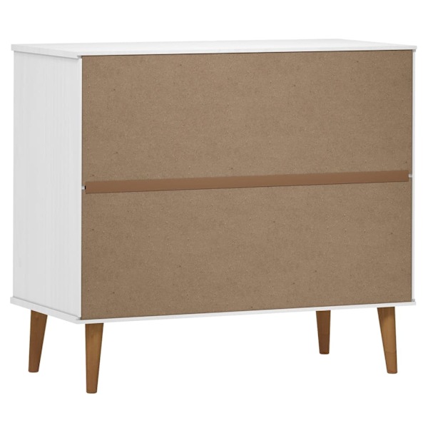 vidaXL Skänk MOLDE vit 90x40x80 cm massiv furu Vit