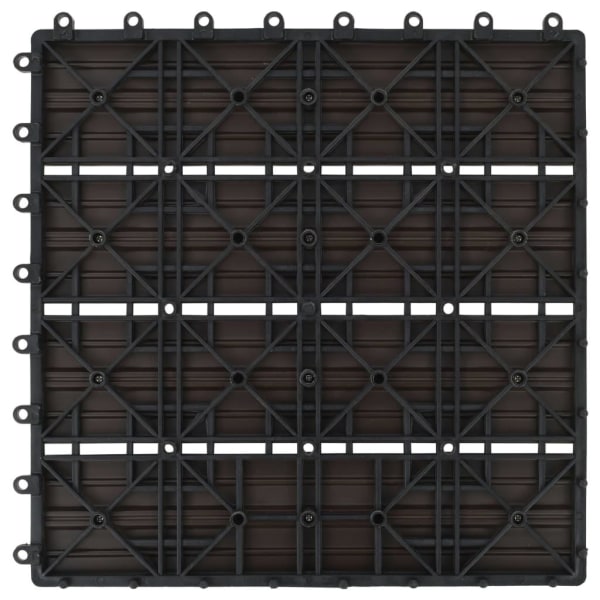 vidaXL Trall 22 st 30x30 cm 2 kvm WPC mörkbrun Brun