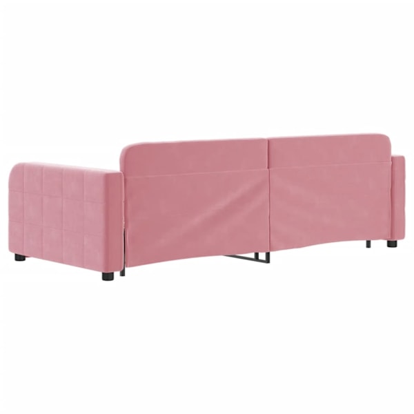 vidaXL Dagbädd utdragbar rosa 90x200 cm sammet Rosa