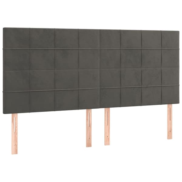 vidaXL Ramsäng med madrass mörkgrå 200x200 cm sammet Grå