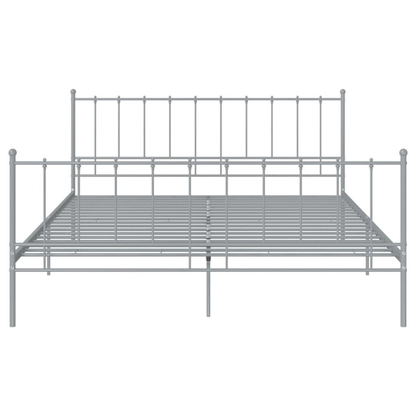 vidaXL Sängram grå metall 200x200 cm grå