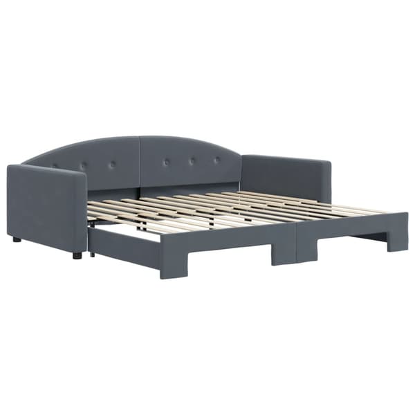 vidaXL Dagbädd utdragbar mörkgrå 100x200 cm sammet Grå