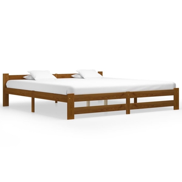 vidaXL Sängram honungsbrun massiv furu 200x200 cm Brun