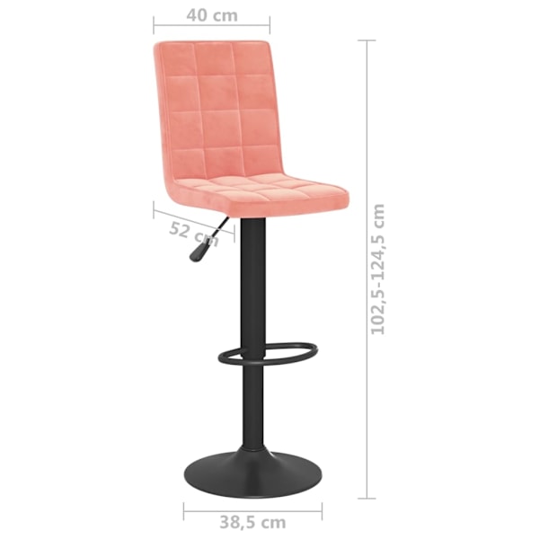 vidaXL Barstol rosa sammet Rosa