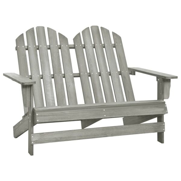 vidaXL Adirondackstol 2-sits massivt granträ grå grå