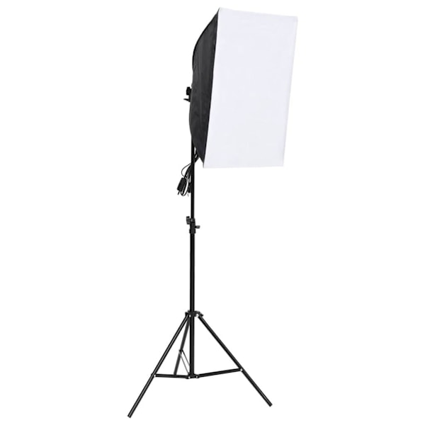 vidaXL Studiobelysning med bakgrunder & softboxar Vit