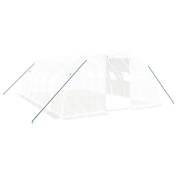 vidaXL Växthus med stålram vit 24 m² 6x4x2 m Vit