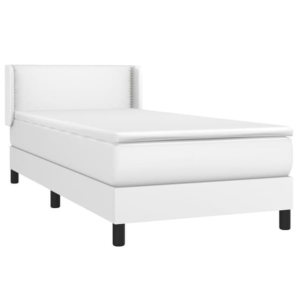 vidaXL Ramsäng med madrass vit 100x200 cm konstläder Vit