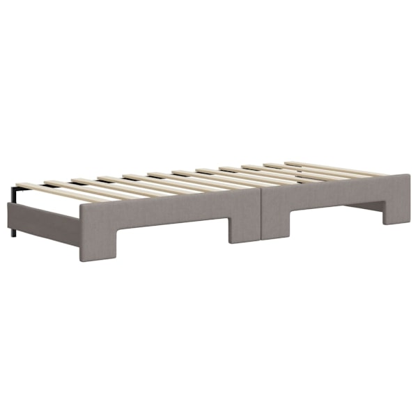 vidaXL Dagbädd med madrasser utdragbar taupe 80x200 cm tyg Taupe