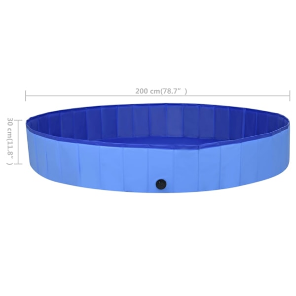 vidaXL Hopfällbar hundpool blå 200x30 cm PVC Blue
