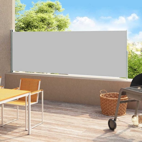vidaXL Infällbar sidomarkis 220x500 cm grå grå