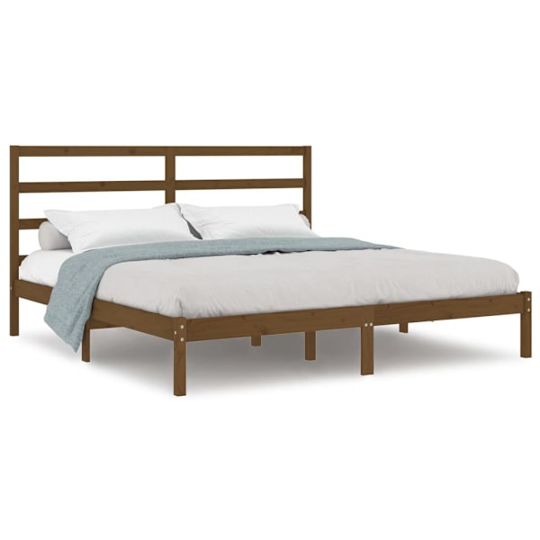 vidaXL Sängram honungsbrun massiv furu 200x200 cm Brun