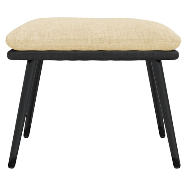vidaXL Fotpall gräddvit 45x29,5x35 cm tyg och konstläder Kräm