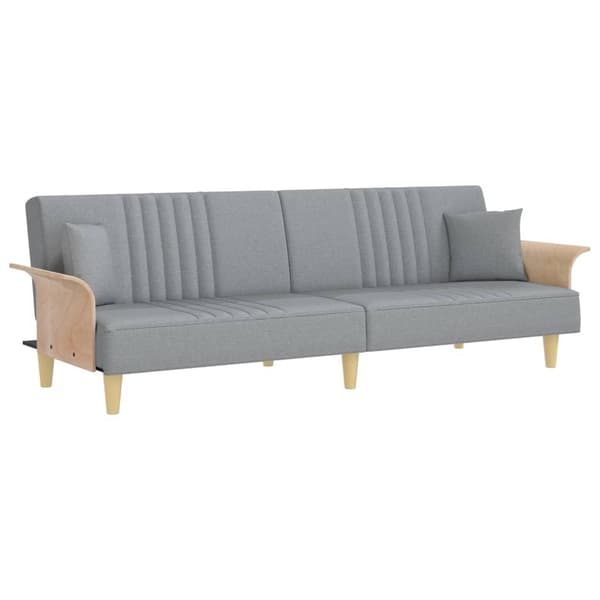vidaXL Bäddsoffa med armstöd ljusgrå tyg Grå