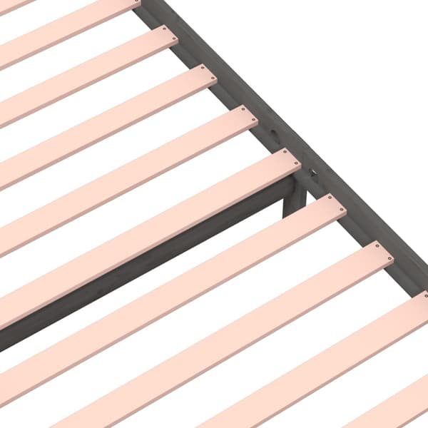 vidaXL Sängram grå massivt trä 100x200 cm Grå