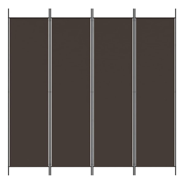 vidaXL Rumsavdelare 4 paneler brun 200x200 cm tyg Brun