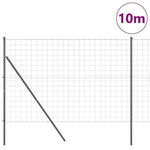 vidaXL Markfixerat Svetsat Stängsel 10 x 1,5 m (B x H) Grå