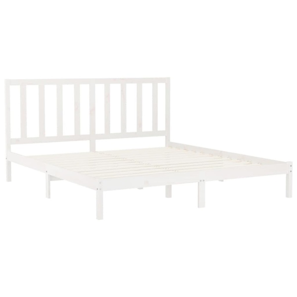vidaXL Sängram vit massivt trä 200x200 cm Vit