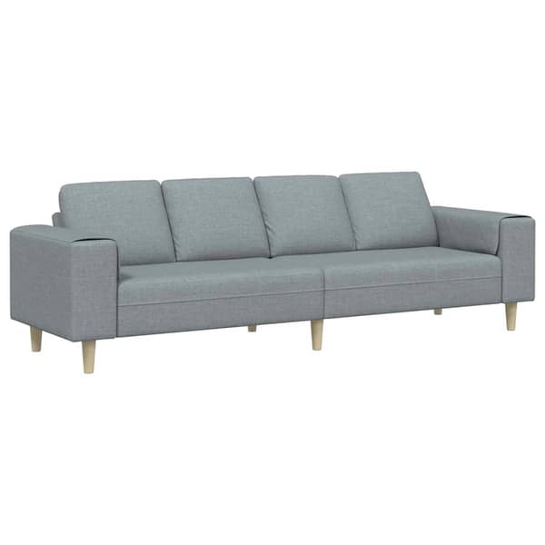 vidaXL Vardagsrumsoffa Ljusgrå 250 x 77 x 76 cm Polyester Ljusgrå