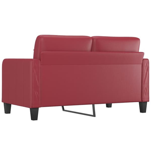 vidaXL 2-sitssoffa vinröd 140 cm fuskläder Röd