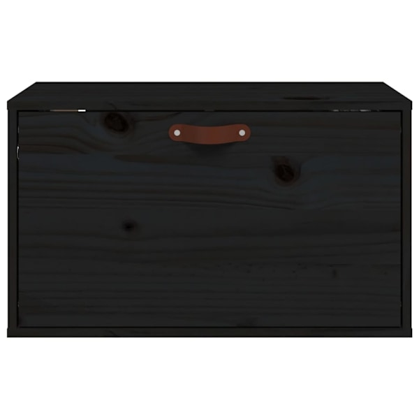 vidaXL Väggskåp svart 60x30x35 cm massiv furu Svart