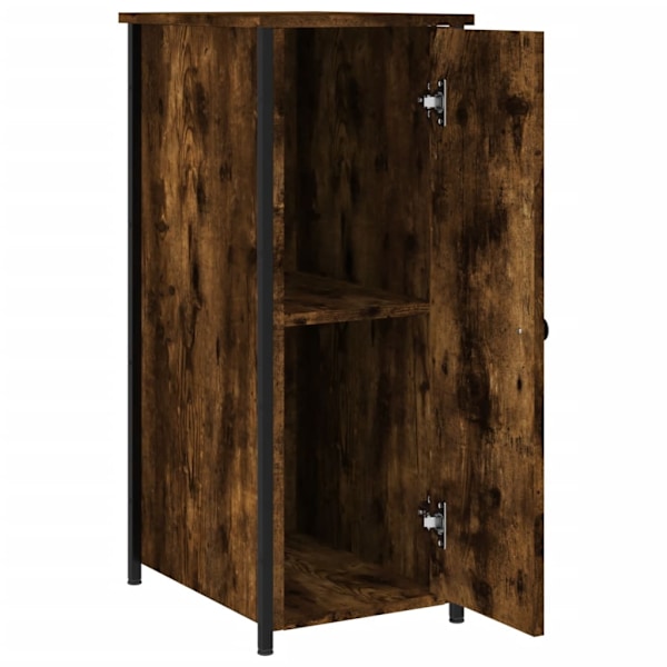 vidaXL Sängbord rökfärgad ek 32x42x80 cm konstruerat trä Brun