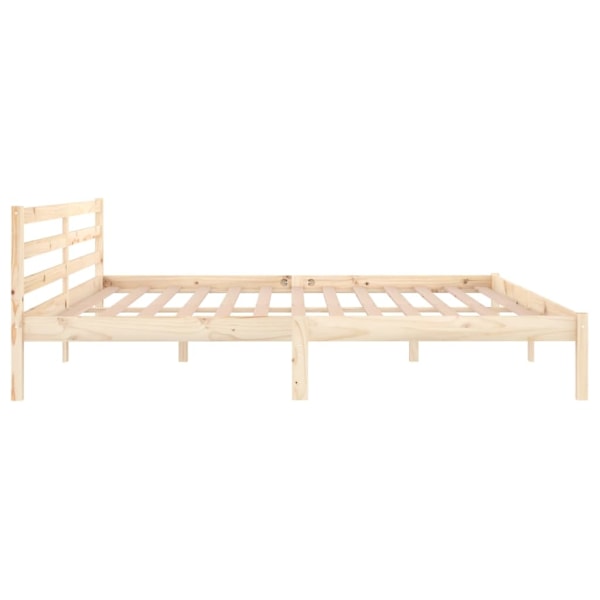vidaXL Sängram massiv furu 200x200 cm Brun