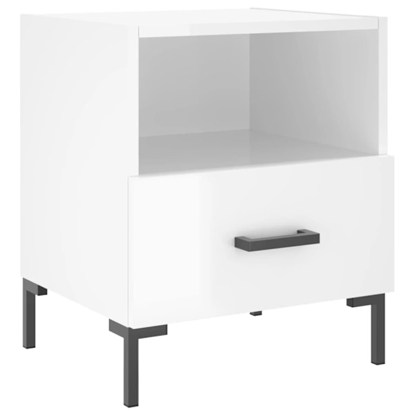 vidaXL Sängbord 2 st vit högglans 40x35x47,5 cm konstruerat trä Vit