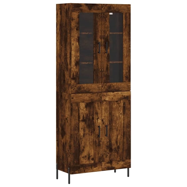 vidaXL Högskåp rökfärgad ek 69,5x34x180 cm konstruerat trä Brun