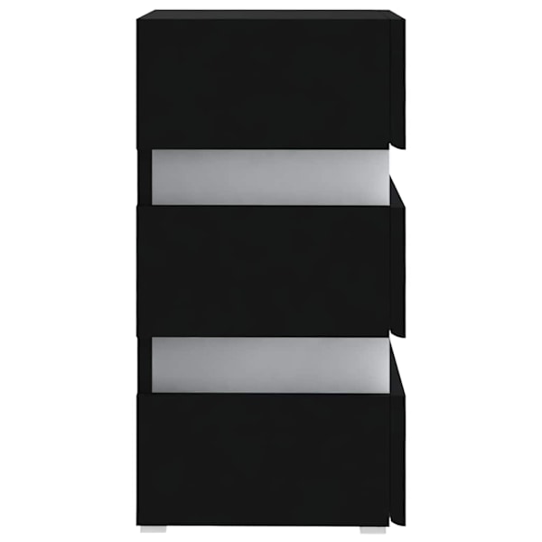 vidaXL Sängskåp LED svart 45x35x67 cm konstruerat trä Svart