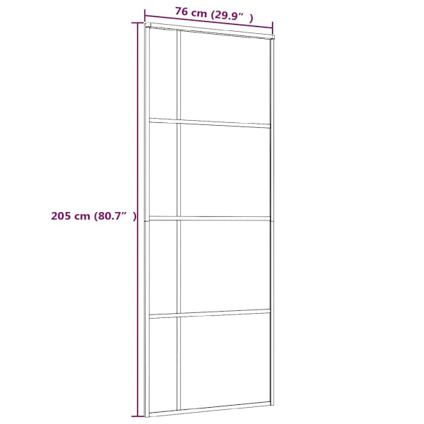 vidaXL Skjutdörr frostat ESG-glas och aluminium 76x205 cm vit Vit