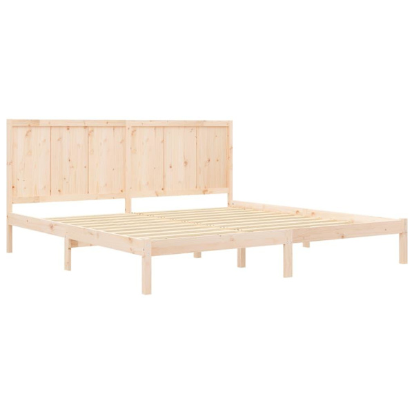 vidaXL Sängram massiv furu 180x200 cm Brun