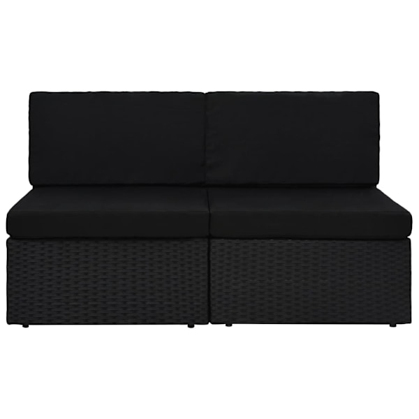 vidaXL Modulsoffa 2-sits konstrotting svart Svart