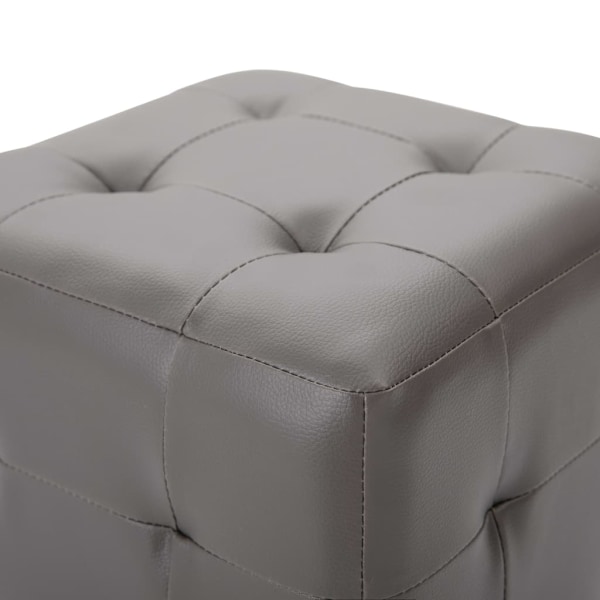 vidaXL Sittpuff 2 st grå 30x30x30 cm konstläder grå