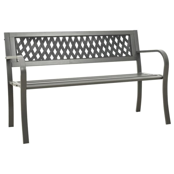 vidaXL Trädgårdsbänk 125 cm stål grå grå